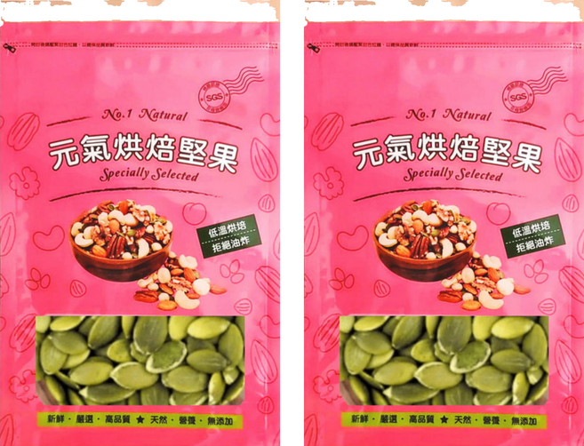 Vitality life 品鮮生活 大顆原味南瓜子 家庭包, 600g, 2個