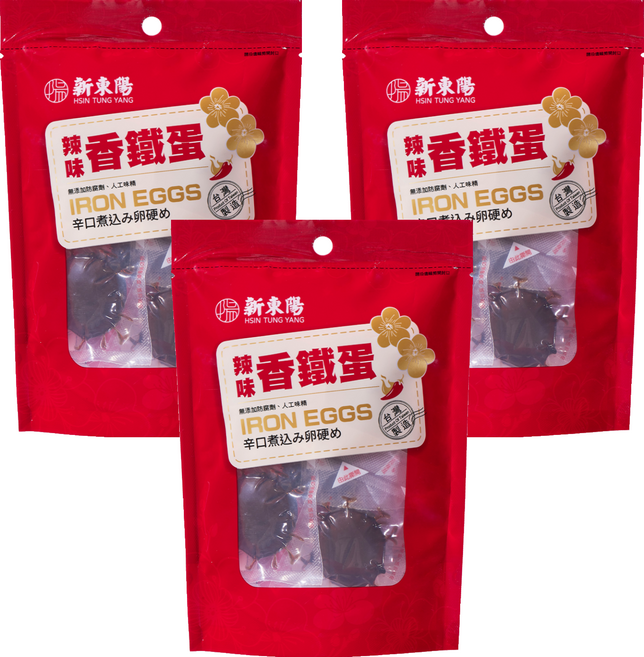 新東陽 辣味香鐵蛋 分享包, 125g, 3個