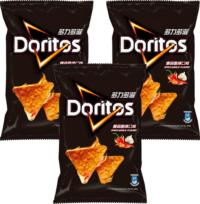 Doritos 多力多滋 爆蒜酷辣口味玉米片, 102g, 3個