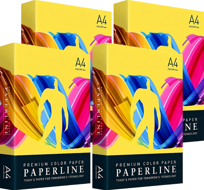 PAPERLINE 彩色影印紙 PL210 檸檬黃 80磅, A4, 2000張