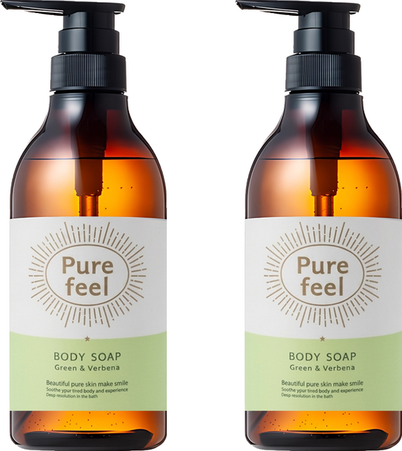 第一石鹼 Purefeel 綠茶馬鞭草香氛沐浴乳, 2個, 480ml