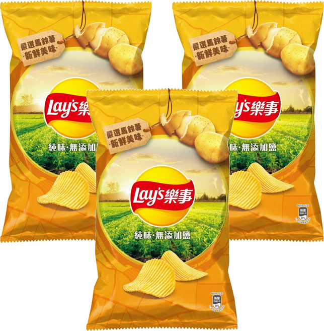 Lay's 樂事 波樂純味洋芋片, 80g, 3個