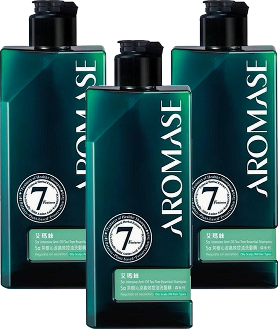 AROMASE 艾瑪絲 森系列 茶樹沁涼高效控油洗髮精, 3件, 90ml