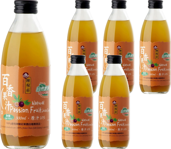 陳稼莊 即飲式百香果汁 加糖 300ml, 6瓶