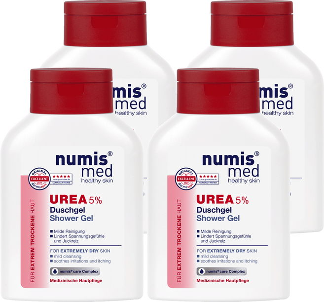 numis med 樂美思 尿素5%舒緩滋潤沐浴凝膠, 4個, 200ml