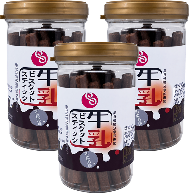 長松食品 巧克力棒, 200g, 3個
