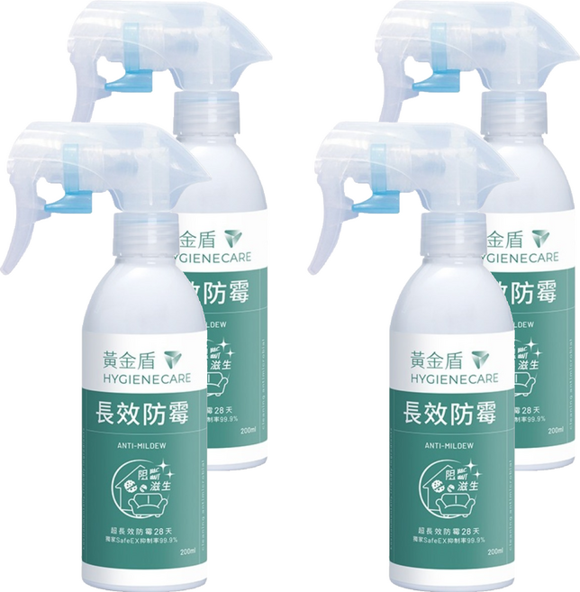 黃金盾 長效防霉噴霧, 4個, 200ml