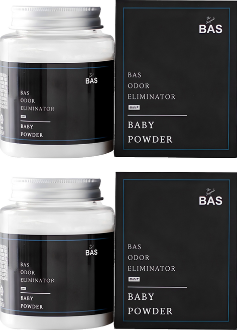 Bad Air Solution 迷你Plus車用除臭劑 嬰兒爽身粉香, 2個, 160ml, 160g