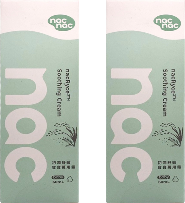 nac nac 初潤舒敏寶寶萬用霜, 2個, 60ml