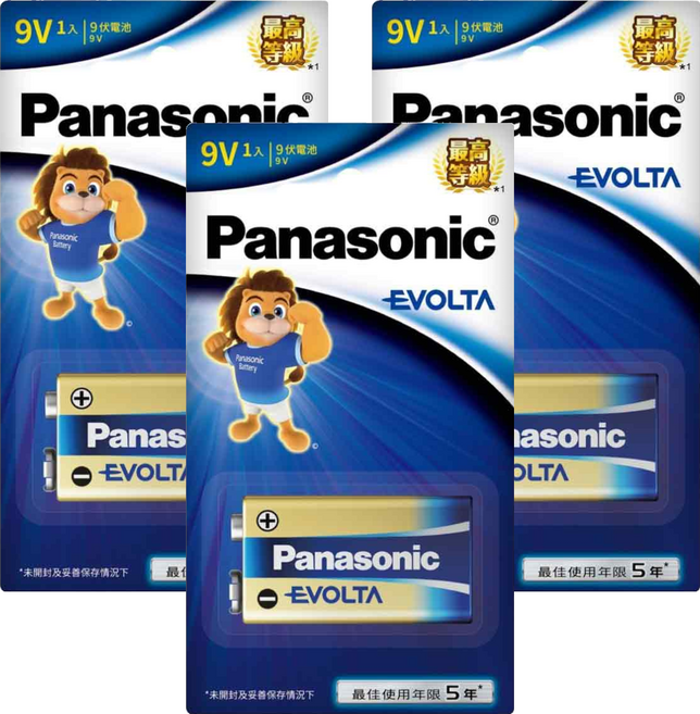 Panasonic EVOLTA鈦元素鹼性電池 9V, 3套, 1個裝