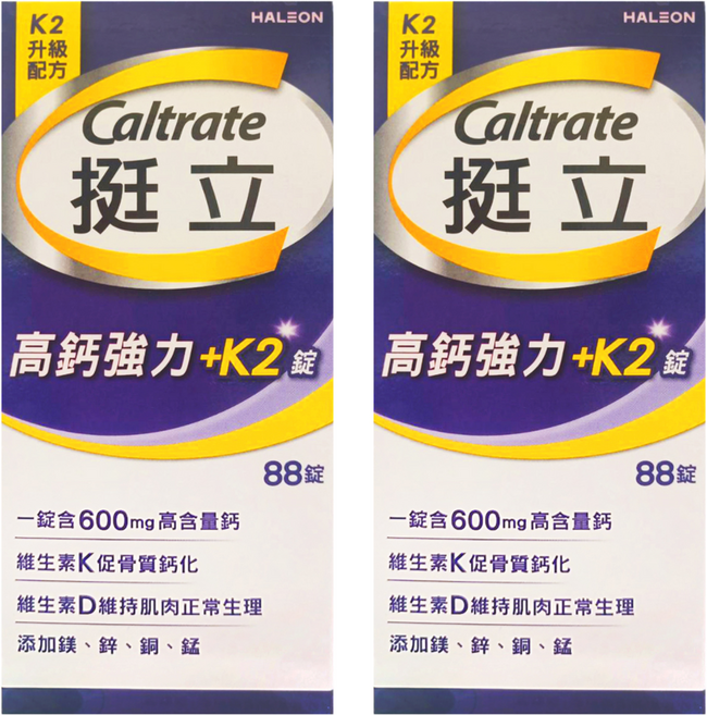 Caltrate 挺立 高鈣強力錠+K2配方, 2個, 88顆