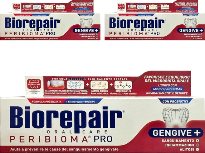 Biorepair 貝利達 益生菌進階型牙膏, 3個, 75ml