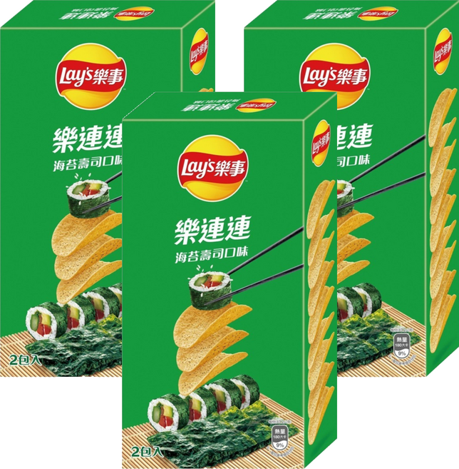 Lay's 樂事 經濟包海苔壽司口味洋芋片, 166g, 3個