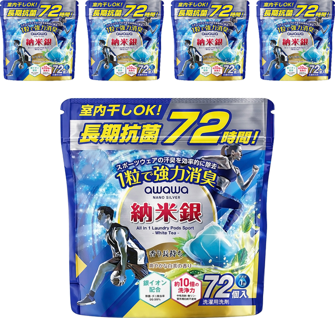 awawa 泡泡三合一香氛洗衣珠 白茶, 72個裝, 5組