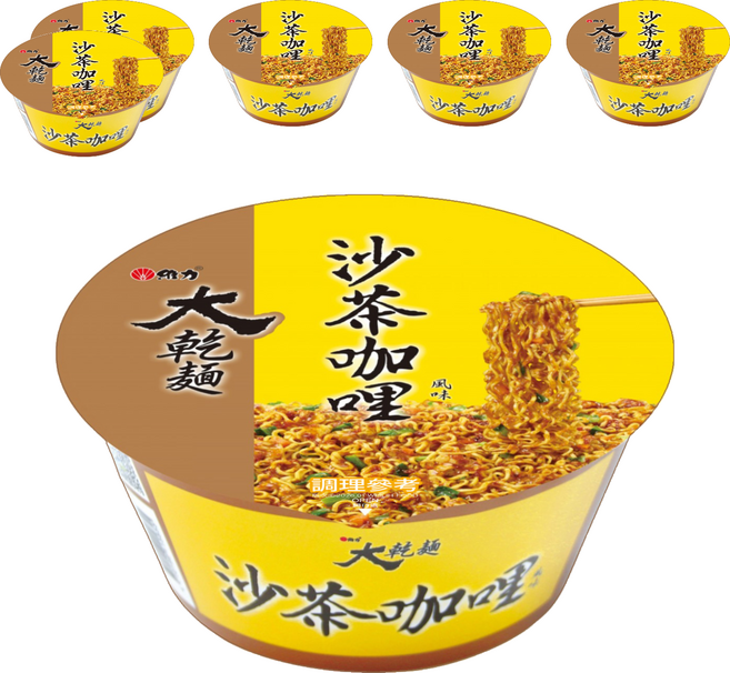 維力 大乾麵 沙茶咖哩風味 105g, 6個裝