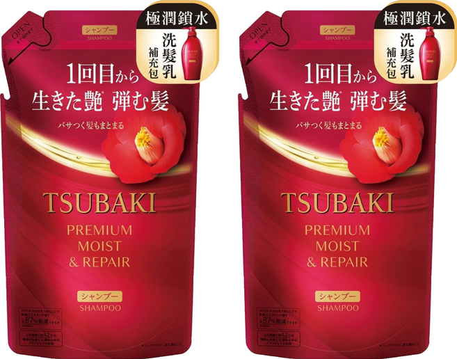 TSUBAKI 思波綺 公司貨 瞬亮潤澤洗髮乳 N 補充包, 2件, 300ml