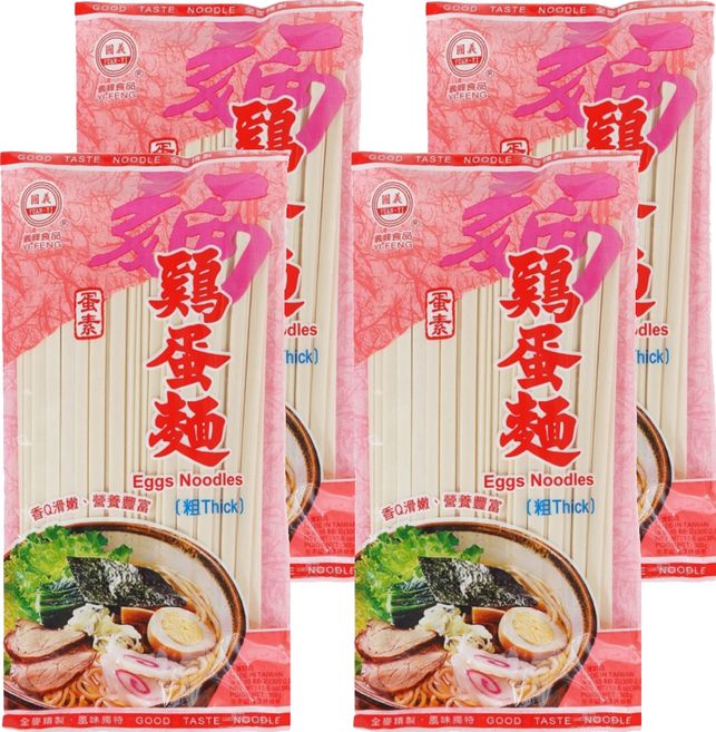 義峰食品 雞蛋麵 (寬), 300g, 4個