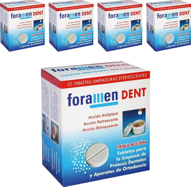 foramen 假牙清潔錠, 5個, 32個裝
