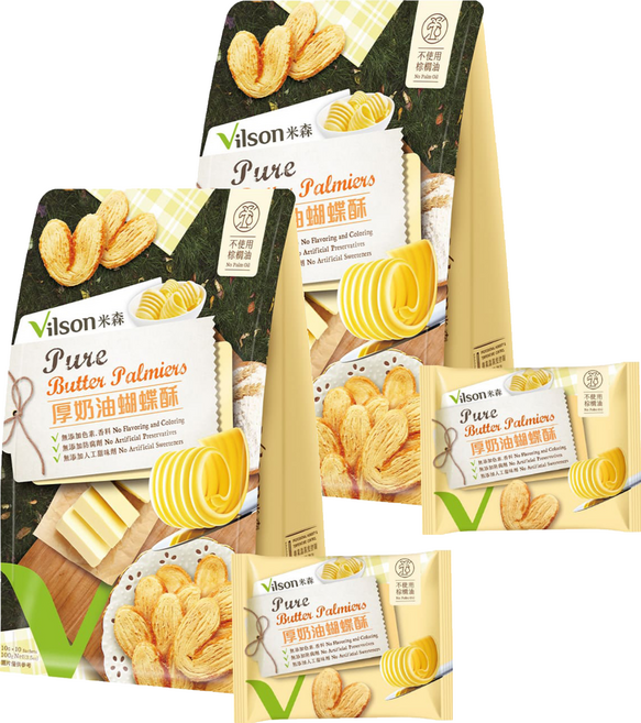 Vilson 米森 厚奶油蝴蝶酥 10包入, 10g, 2套