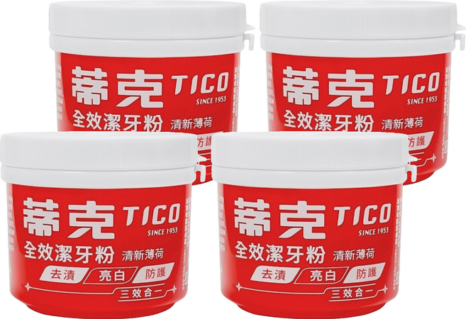 TICO 蒂克 全效潔牙粉, 140g, 4個