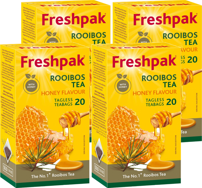 Freshpak 蜂蜜風味 南非國寶茶 博士茶, 2.5g, 20包, 4盒