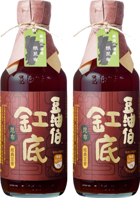 豆油伯 昆布缸底釀造醬油, 2個, 300ml