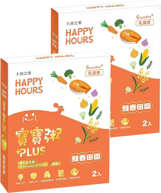 HAPPY HOURS 寶寶粥PLUS+ 鮭香田園, 300g, 2套
