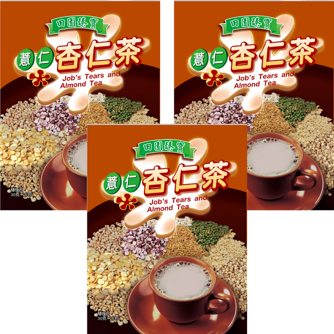 田園臻寶 薏仁杏仁茶, 450g, 3袋