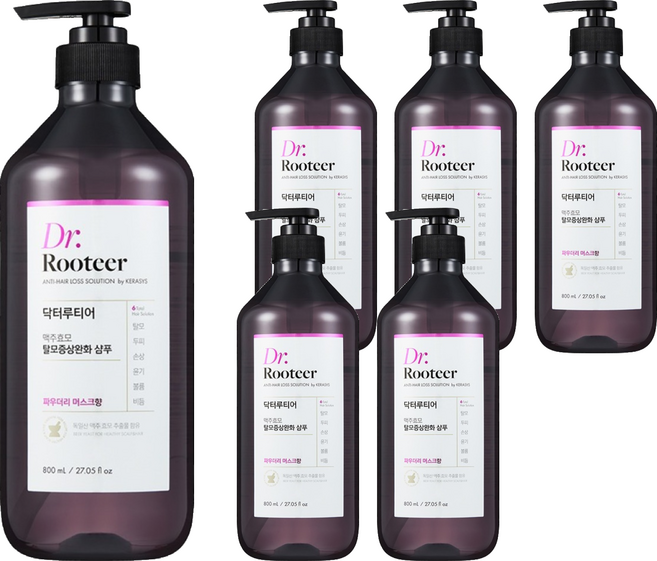 DrRooteer 啤酒酵母髮根強健洗髮精 柔霧麝香調, 6件, 800ml