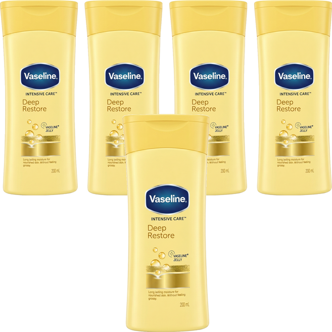 Vaseline 凡士林 潤膚乳液 全效滋潤, 5個, 200ml