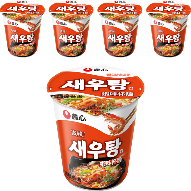 NONGSHIM 農心 蝦味杯麵 67g, 5入