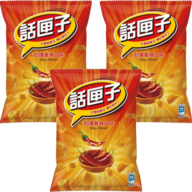 波卡 話匣子 勁爆香辣口味玉米片, 135g, 3個