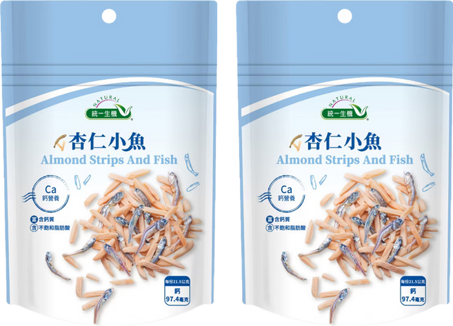 統一生機 杏仁小魚, 86g, 2個