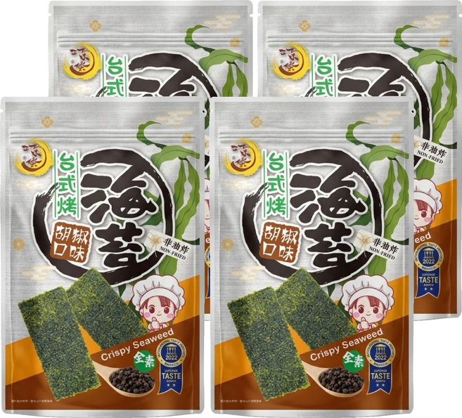 巧味臻 台式烤海苔 胡椒口味, 36g, 4個