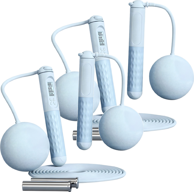 HOME GYM CLUB 居家健身 新款兩用負重跳繩 大球, FE021, 藍色, 2個