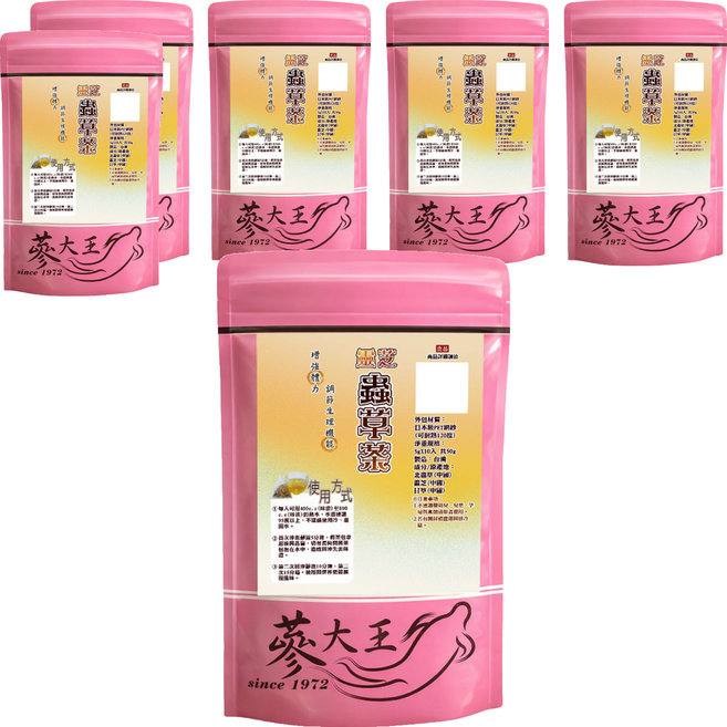 蔘大王 靈芝蟲草茶包, 5g, 6個, 10入