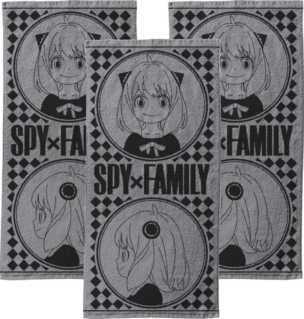 SPY FAMILY 間諜家家酒 浴巾, 間諜家家酒 黑色緹花, 3個