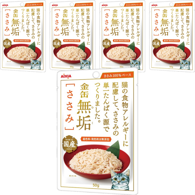 AiXiA 金罐無垢軟包貓餐包 3號, 50g, 5個, 雞肉