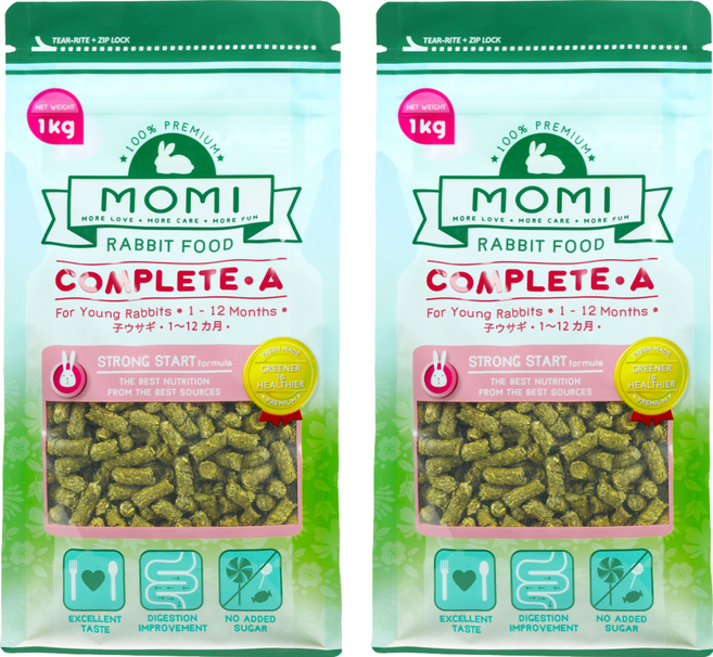 momi 摩米 營養全A幼兔飼料, 1kg, 2包