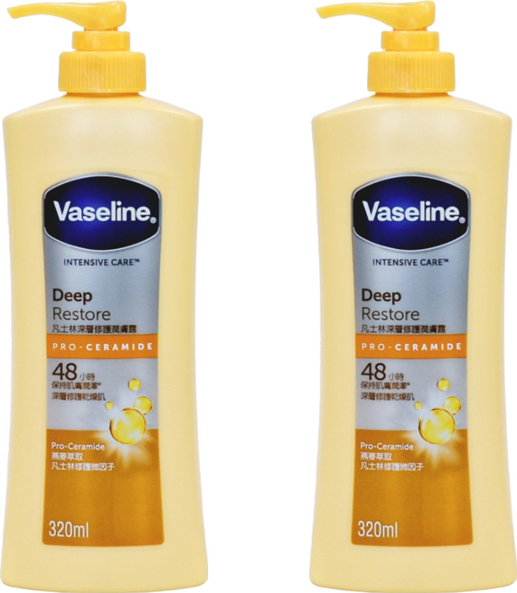 Vaseline 凡士林 深層修護潤膚露, 2個, 320ml