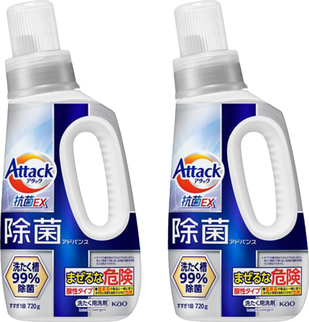 Attack 一匙靈 抗菌EX洗衣精, 720g, 2瓶