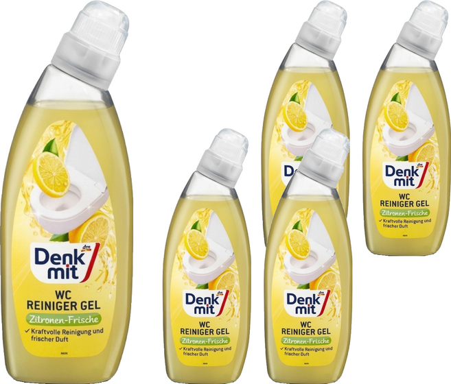 dm Denk mit 馬桶去污清潔劑 檸檬, 5個, 750ml