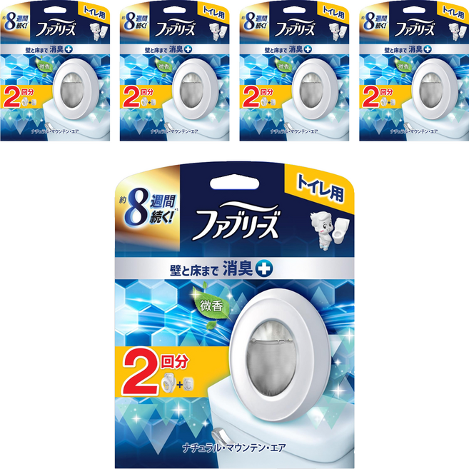 febreze 風倍清 日本原裝進口 廁所消臭芳香劑 6.3ml + 補充包 6.3ml, 5套, 12.6ml, 自然山林香氣