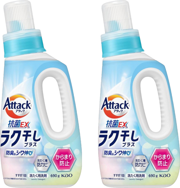 Attack 一匙靈 強效洗衣精 速乾除臭除皺, 690g, 2個