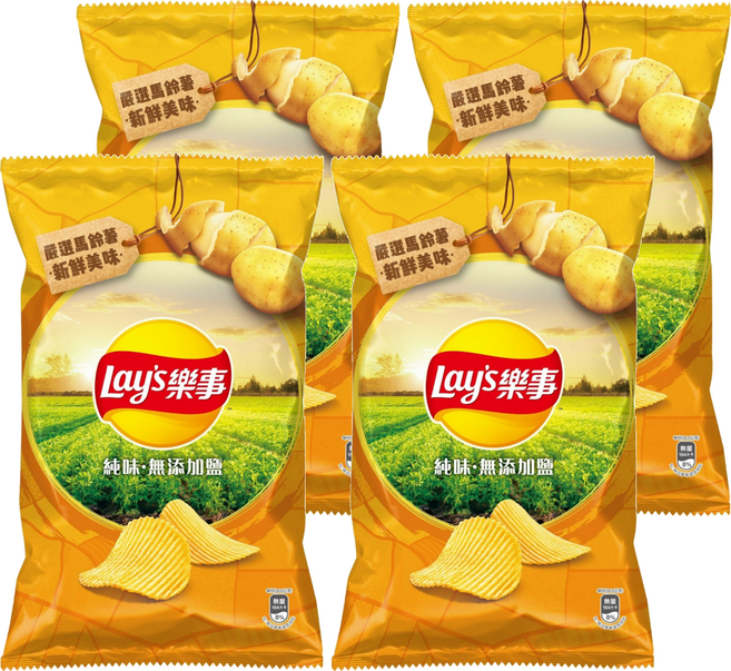Lay's 樂事 波樂純味洋芋片, 80g, 4個