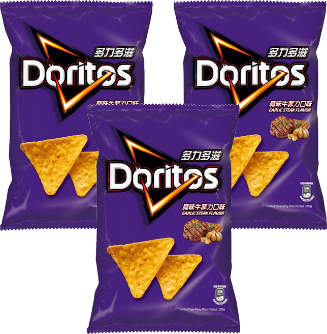 Doritos 多力多滋 蒜味牛菲力口味玉米片, 102g, 3個