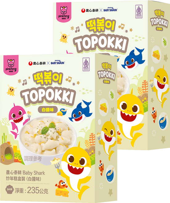 TAEKYUNG 泰耕 Baby Shark 炒年糕盒裝 白醬味, 235g, 2個