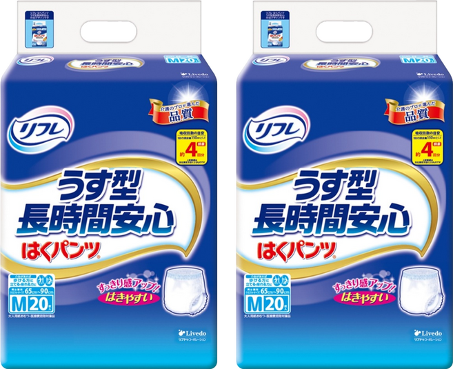 Refre 利護樂 成褲褲型4次尿量, 20片, 2包, M