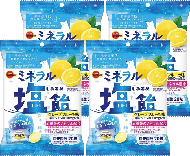 BOURBON 北日本 葡萄柚味鹽糖, 92g, 4個