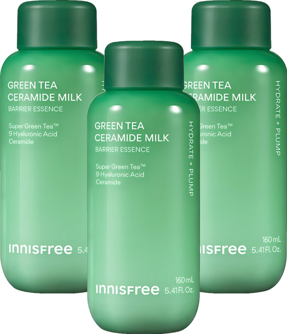 INNISFREE 台灣公司貨 綠茶神經醯胺牛奶水精華, 3個, 160ml
